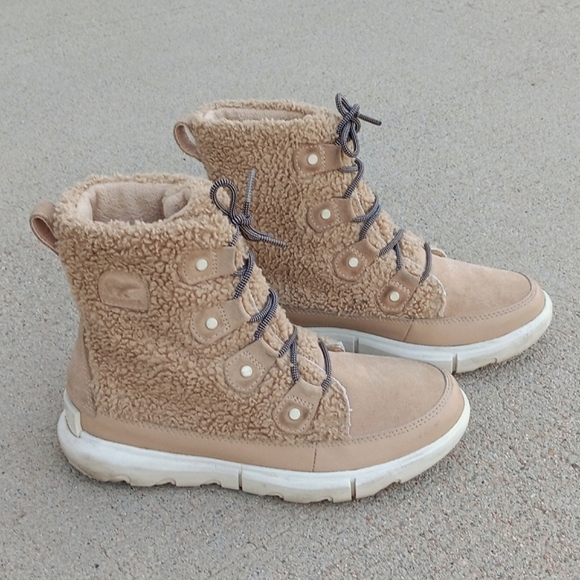 Sorel Shoes - Sorel Explorer Joan II Cozy Fuzzy Lace Up Boots Womens